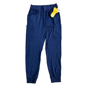 Urbane Men Performance Scrub Jogger Pants Navy Blue Cargo Pockets New Medium